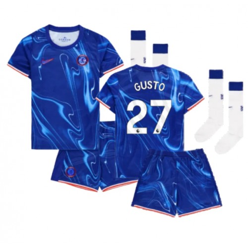 Fotbalové Dres Chelsea Malo Gusto #27 Dětské Domácí 2024-25 Krátký Rukáv (+ trenýrky)